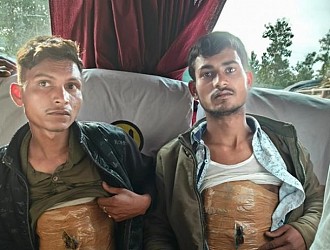 Police arrested two persons with ganja at Churaibari checkpost. TIWN Pic Feb 28